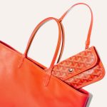 Goyard Goyardine Orange Anjou PM Reversible Tote Bag Palladium Hardware - Image 3